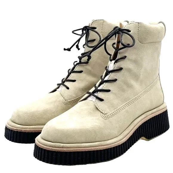 NWT Rag & Bone Boots Sloane Lace-Up Boot Paloma Beige Suede Shoes Women’s Size 8